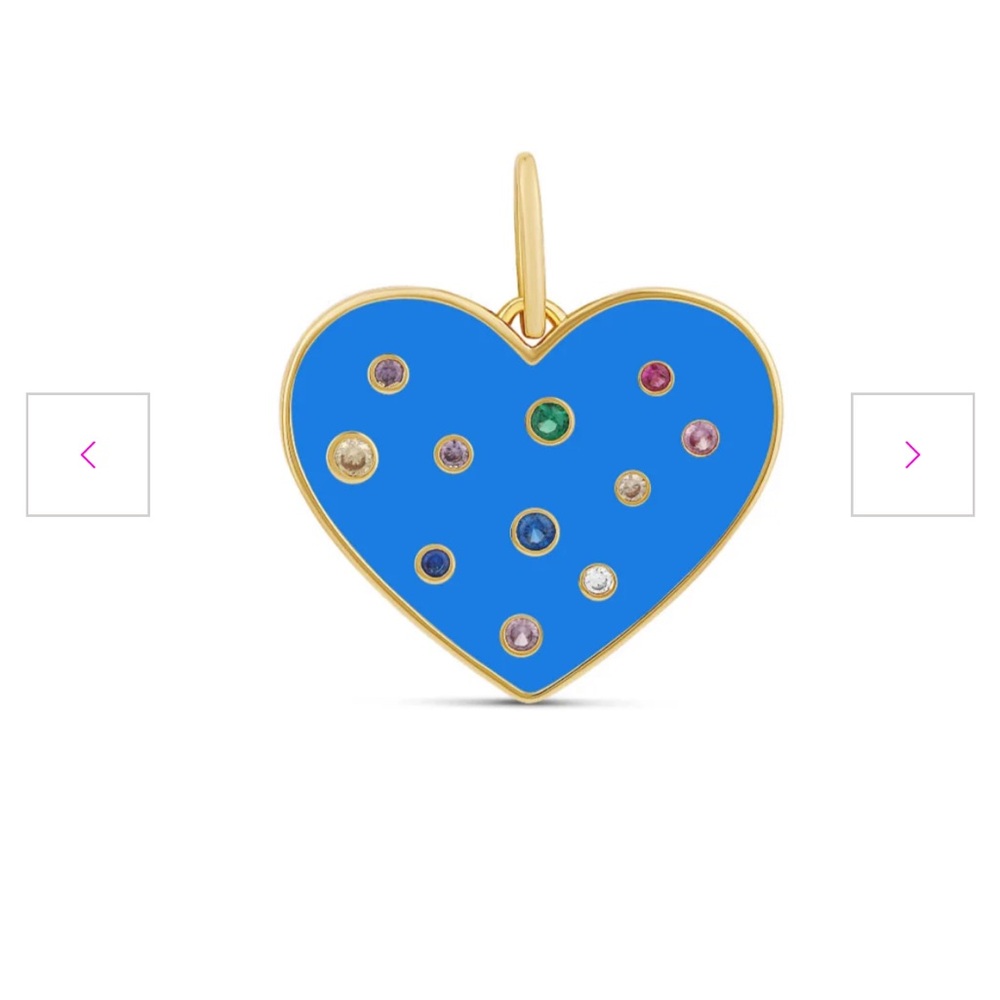 Rainbow Enamel Heart Charm NWOT